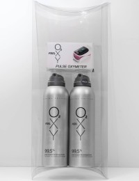 Darilni paket - Dve mali pločevinki 2.5L čistega kisika FeelOXY in oximeter